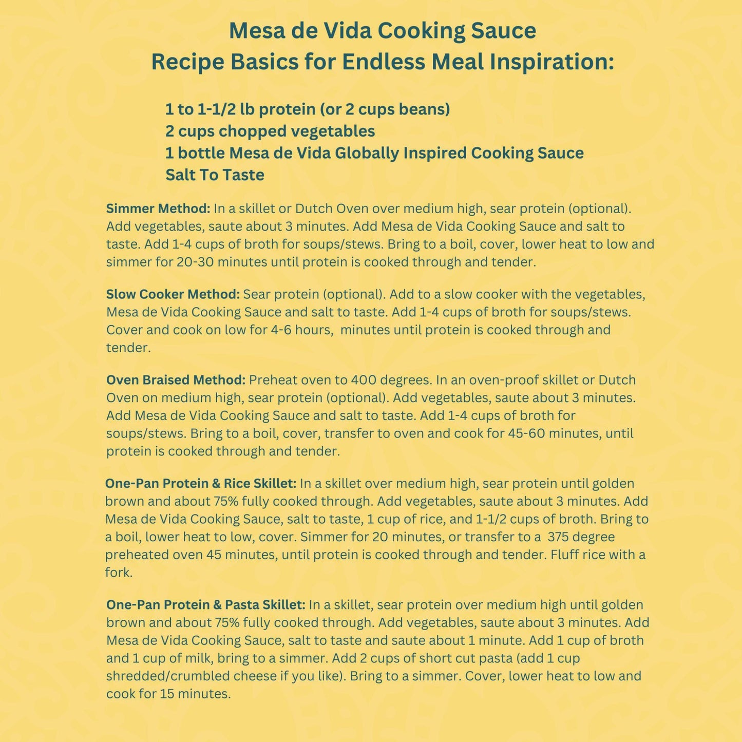How To Use Mesa de Vida Cooking Sauces