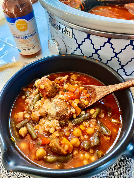 Mediterranean Meatball Minestrone Stew Recipe