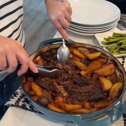 Beef stew with a globally inspired gourmet flavor twist 